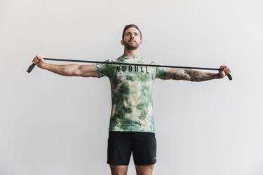 Nobull Tie-Dye Men's T Shirts Green | Australia (YD8972)